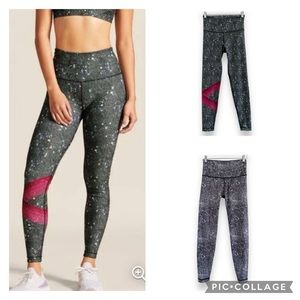 Peloton Girls Night Out Galaxy Print Logo Leggings Full Length High Rise Small